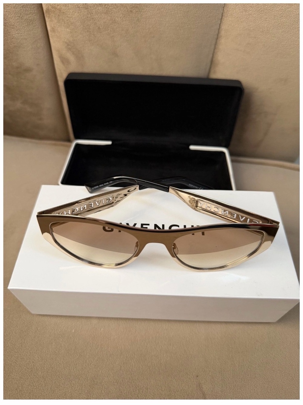Givenchy Women's Brown Gradient Cat-Eye Sunglasses with Gold Accents